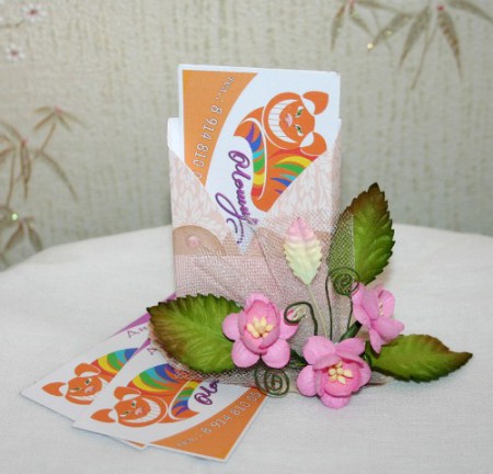 визитница настольная ручной работы "Весна" (как пример) 