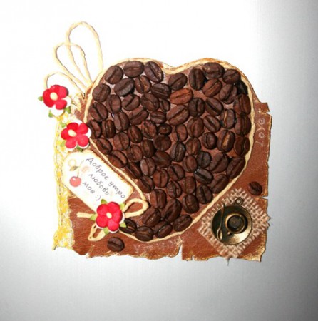 кофейный магнит-Валентинка 13х12