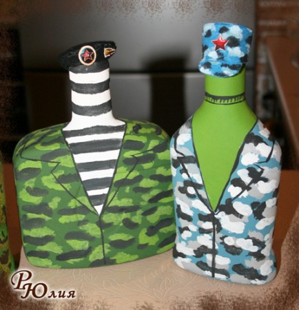 Оформленный коньяк для дорогих защитников